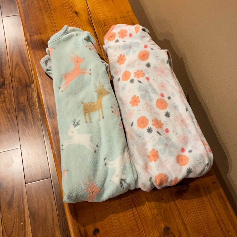 3T Zip non skid foot Pajamas fleece